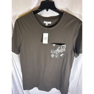 And Now This Olive Green‎ T-Shirt Bandana Pocket Crew Neck, Olive, Size S, NWT